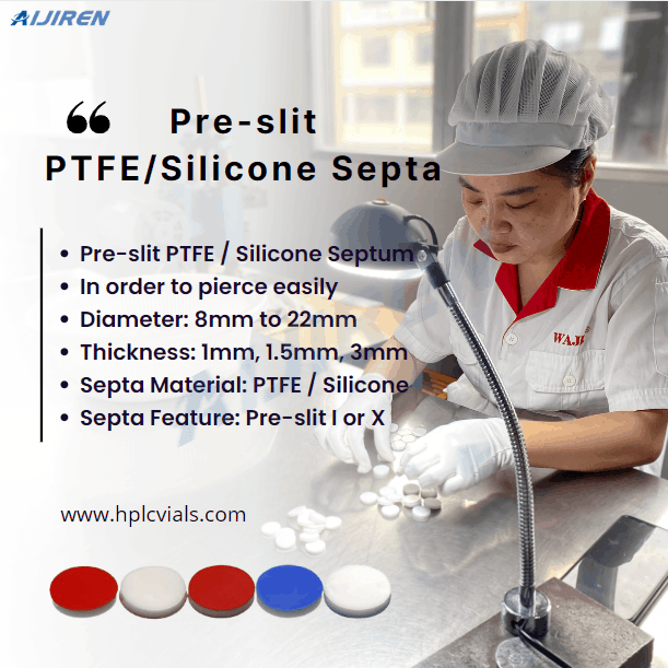 Diameter 8mm to 22mm Pre-slit PTFE/Silicone Septa Manufacturer