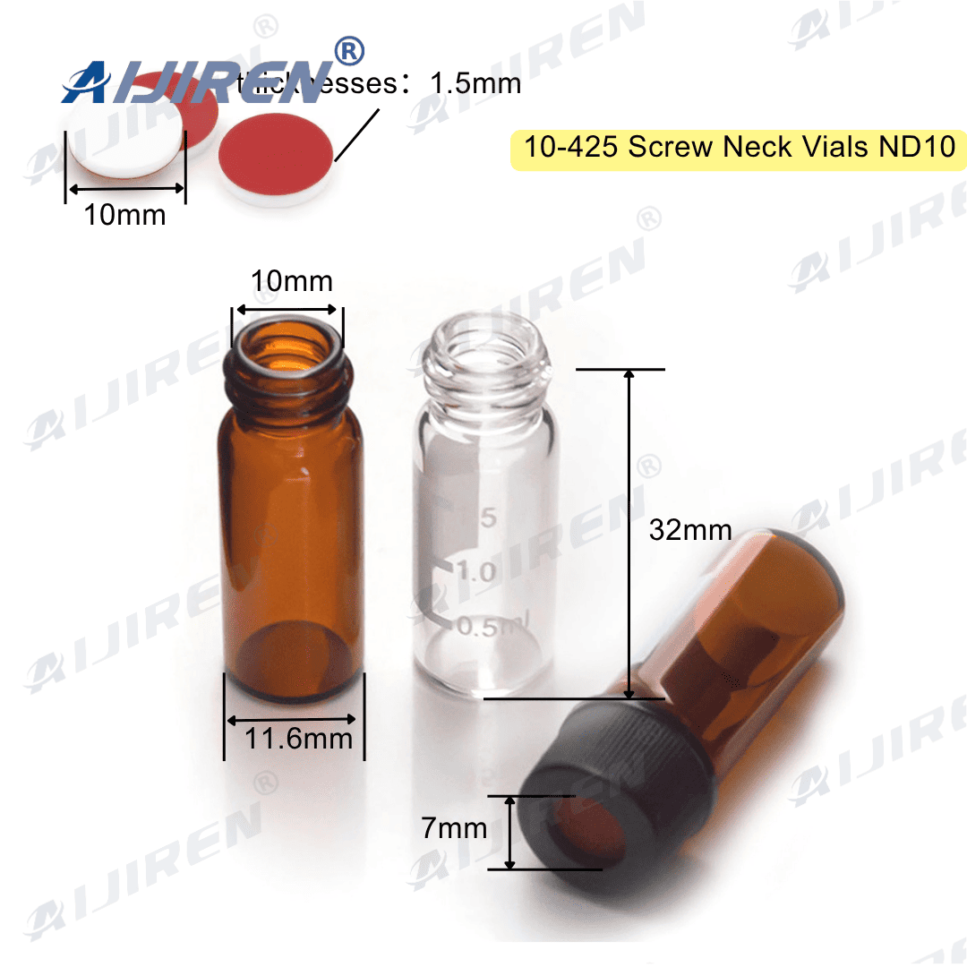 10-425 ND10 threaded cap (with septum): 10mm threaded port, PTFE/silicone seal assembly
