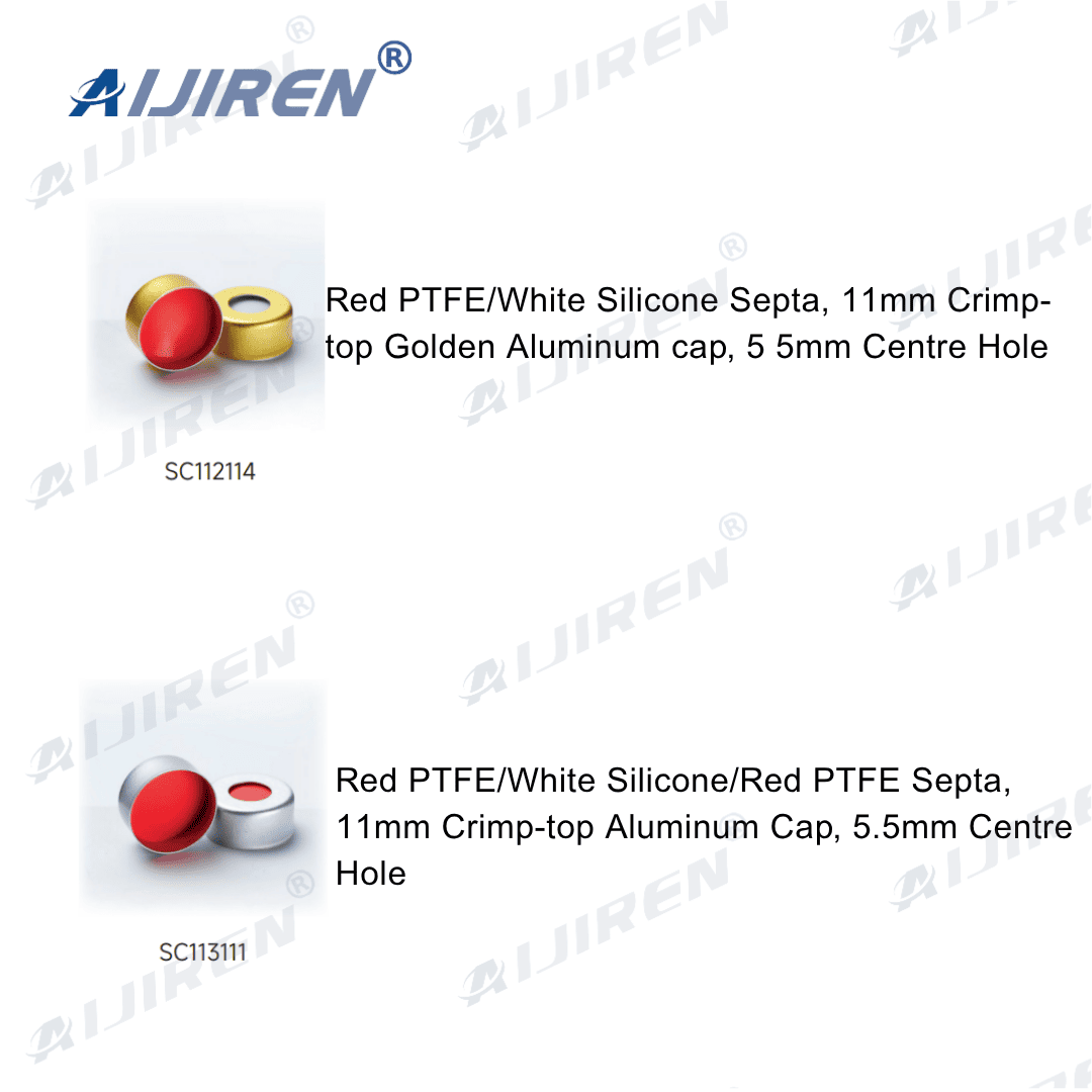 11mm roll-on cap (with septum): PTFE/silicone sealed aluminum sample cap