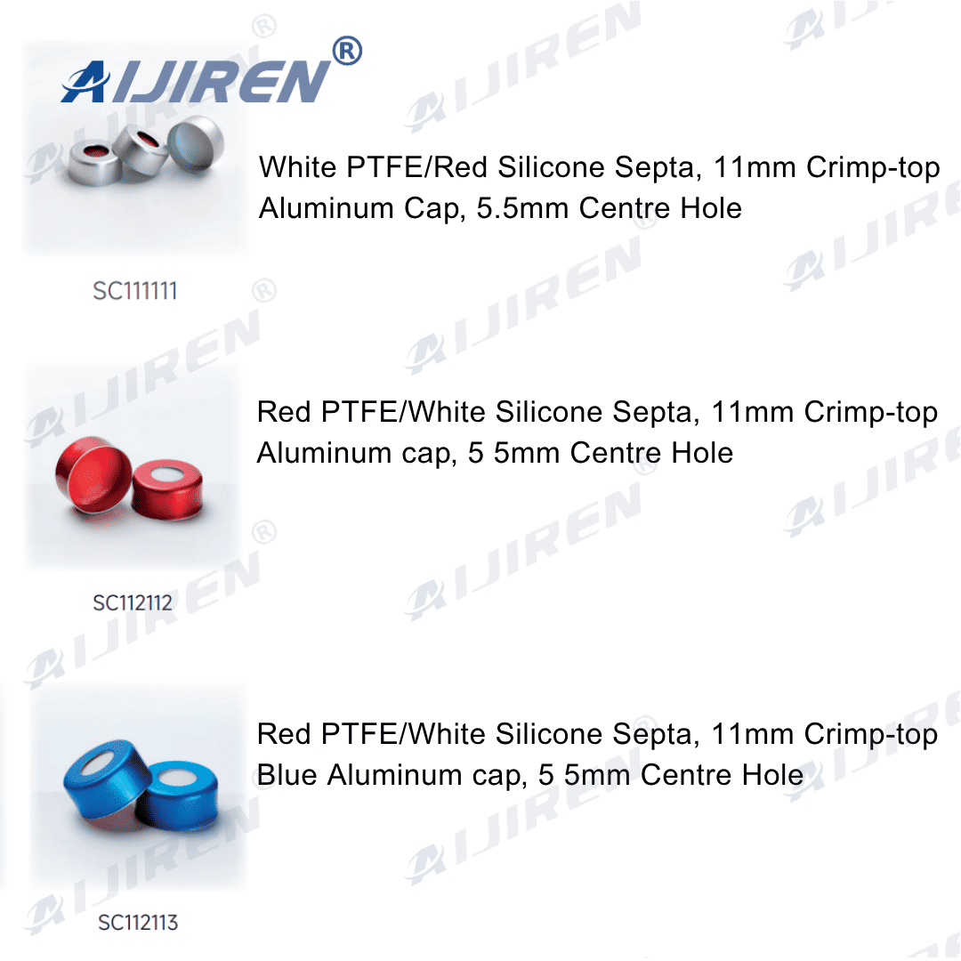 11mm roll-on cap (with septum): PTFE/silicone sealed aluminum sample cap