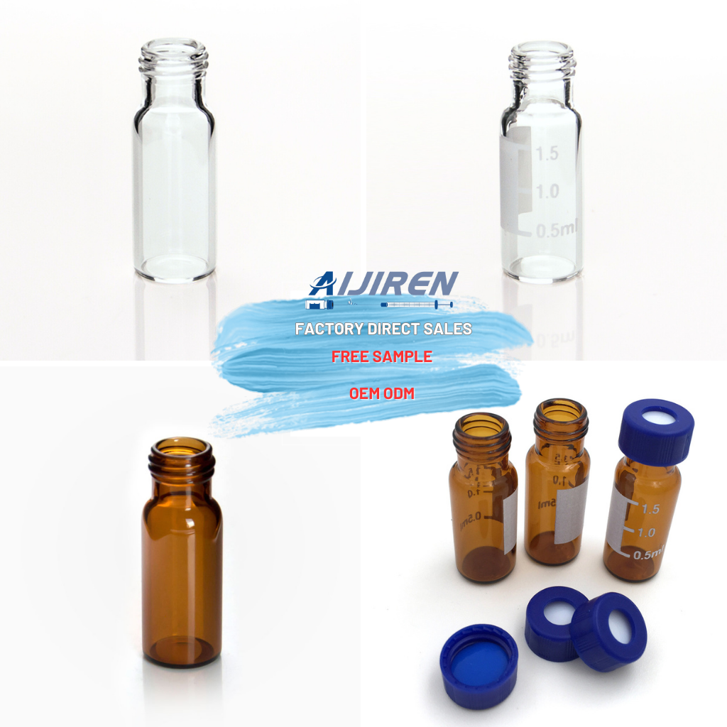 9mm threaded sample bottle: silanized glass and PP material, suitable for HPLC/GC analysis