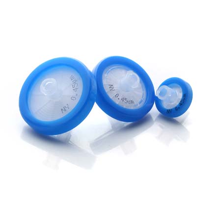 Nylon66 Disposable Syringe Filter Hydrophilic Blue Housing