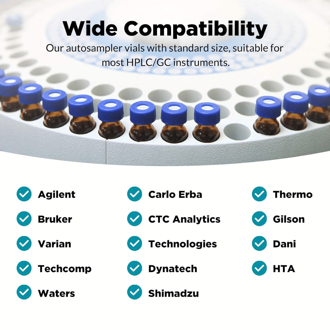 Universal 9-425 Thread 2mL Autosampler Vials for HPLC and GC Systems