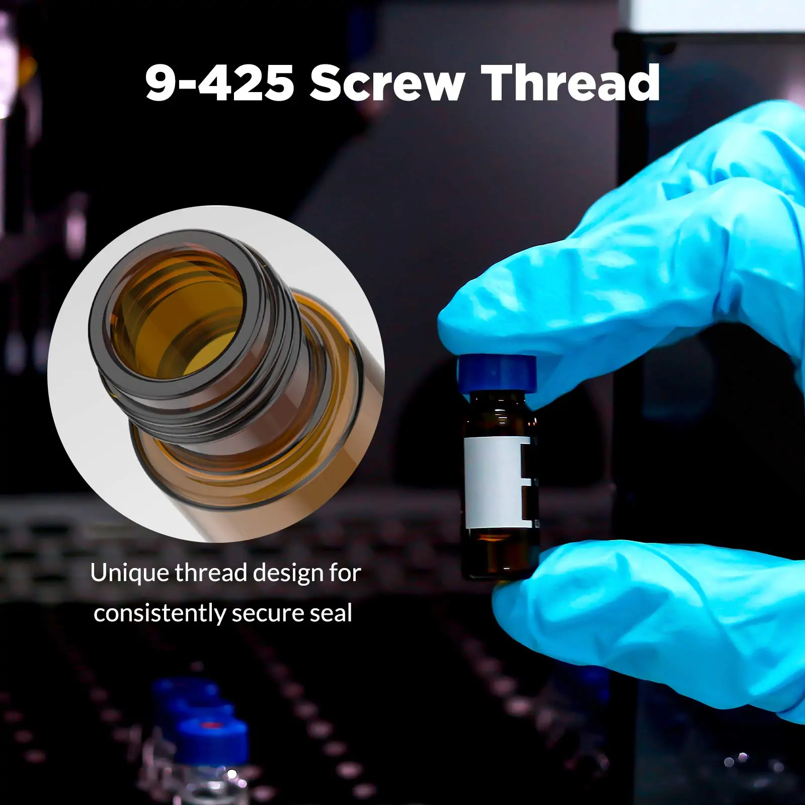 China 2ML 9-425 amber hplc vials with screw thread supplier