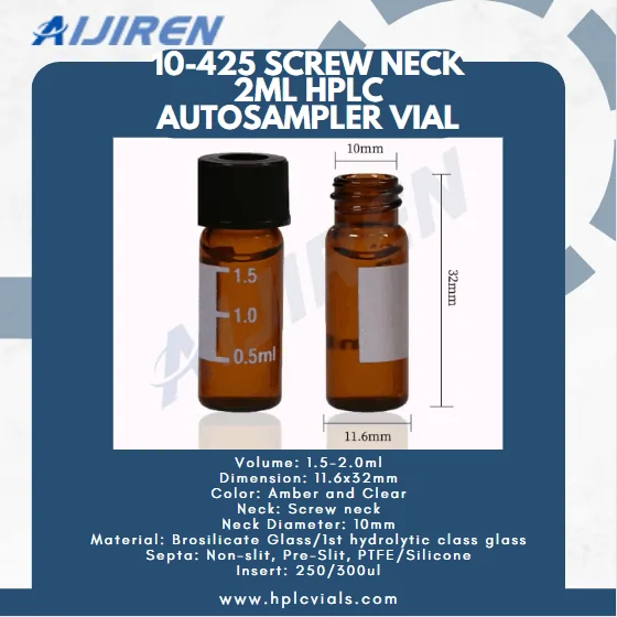 10-425 Screw Neck 2ml HPLC Autosampler Vial