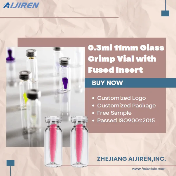 0.3ml 11mm Borosilicate Glass Crimp Micro Vial integrated with insert for HPLC