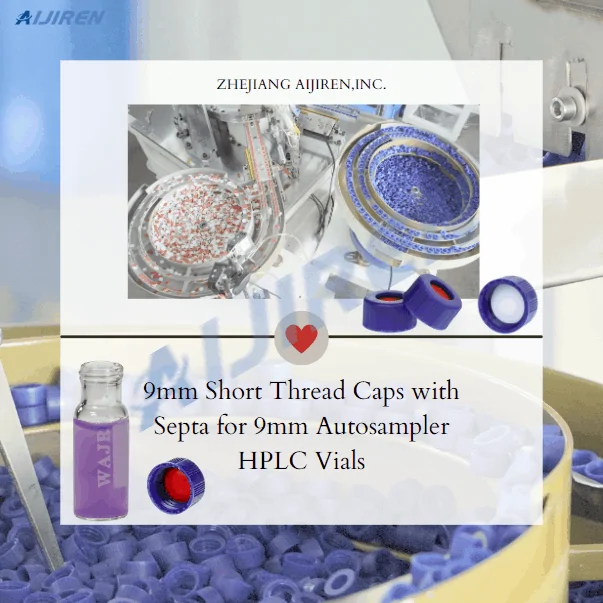 High Quality 9mm Short Thread Caps with Septa for 9mm HPLC vials