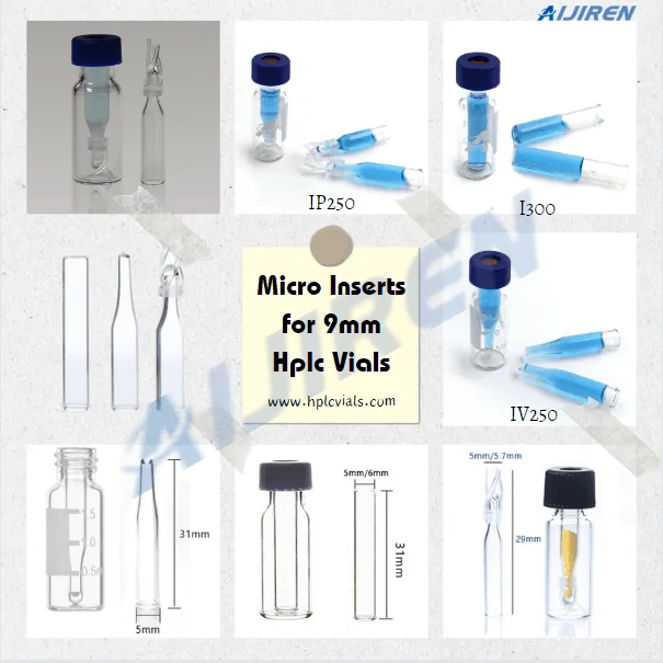 Clear Glass Micro Inserts for 9mm Hplc Vials