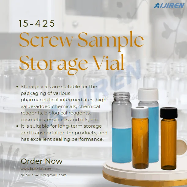 High Quality 15-425 Borosilicate Glass Screw Sample Storage Vial