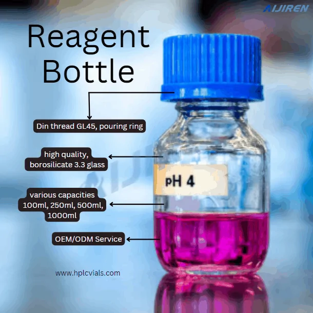 All Capacities Clear Reagent Bottle for Laboratory