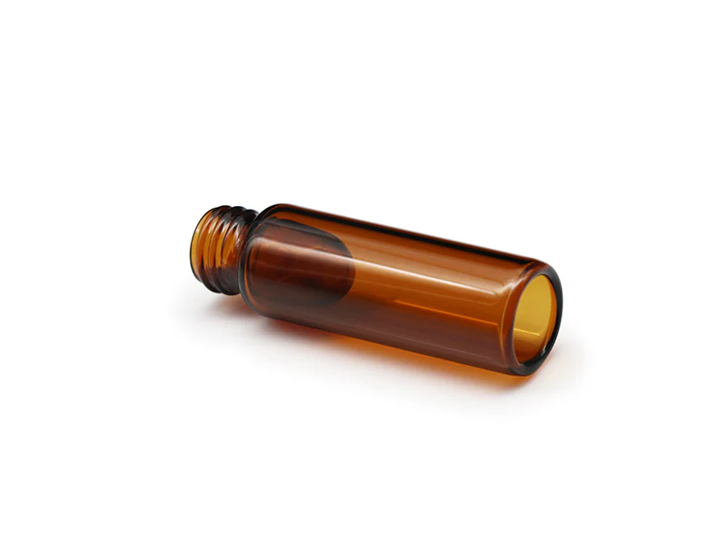 0.5mL Screw Amber Micro Glass Vial with Glass Liner Empty Bottom