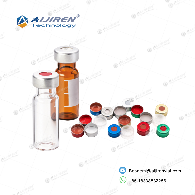 Selection of 11mm aluminum crimp caps in various colors with PTFE silicone septa
