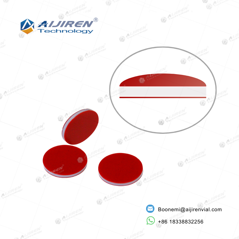 Color-coded 11mm aluminum seals in Red, Blue, and Gold for sample organization