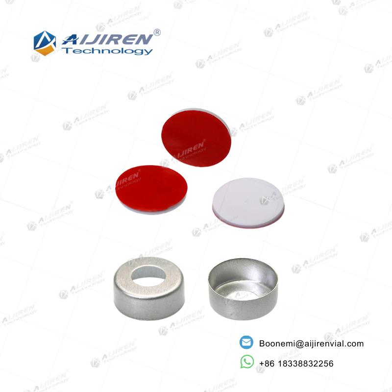 Standard 11mm silver aluminum crimp cap with 5.5mm center hole and septa