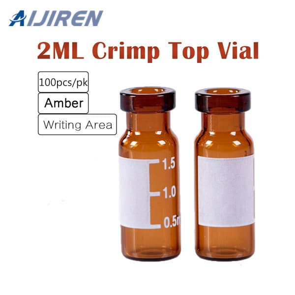2mL Glass Crimp Neck Vials with Write-on Spot Without Caps J&K Scientific Amber 11mm Pack of 100 
