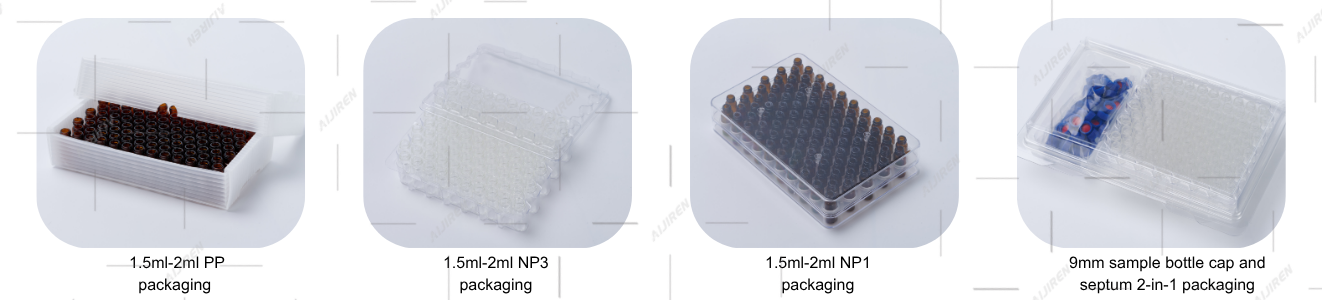 three types of 9mm hplc vial packing 