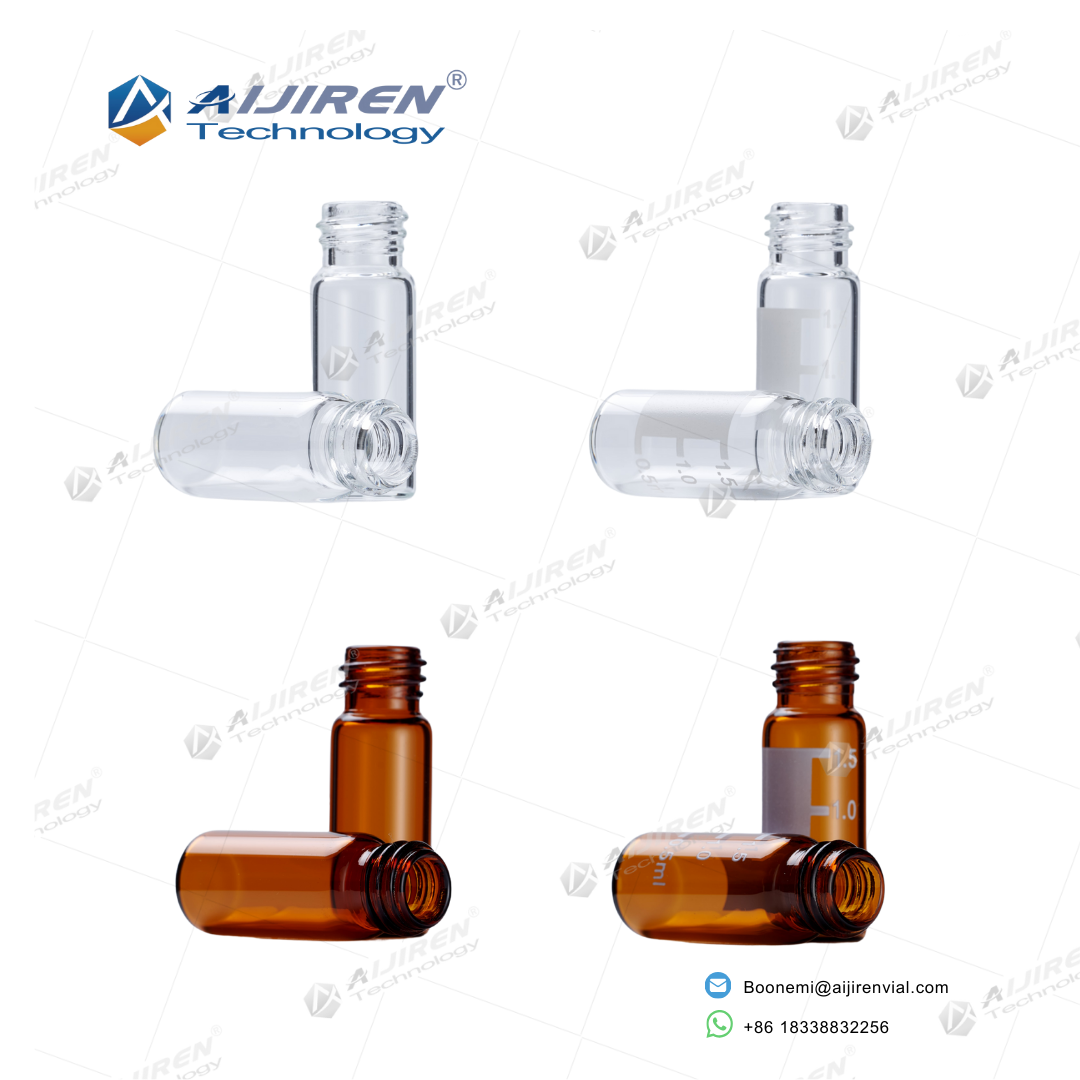 Group shot of clear and amber 10-425 screw vials