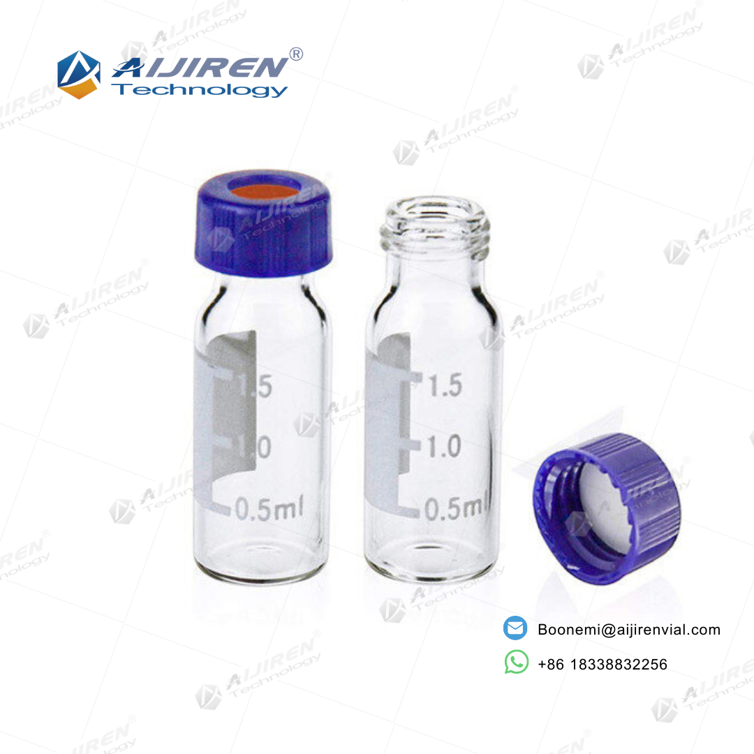 2ml Clear 9mm Short Thread Vial Front View