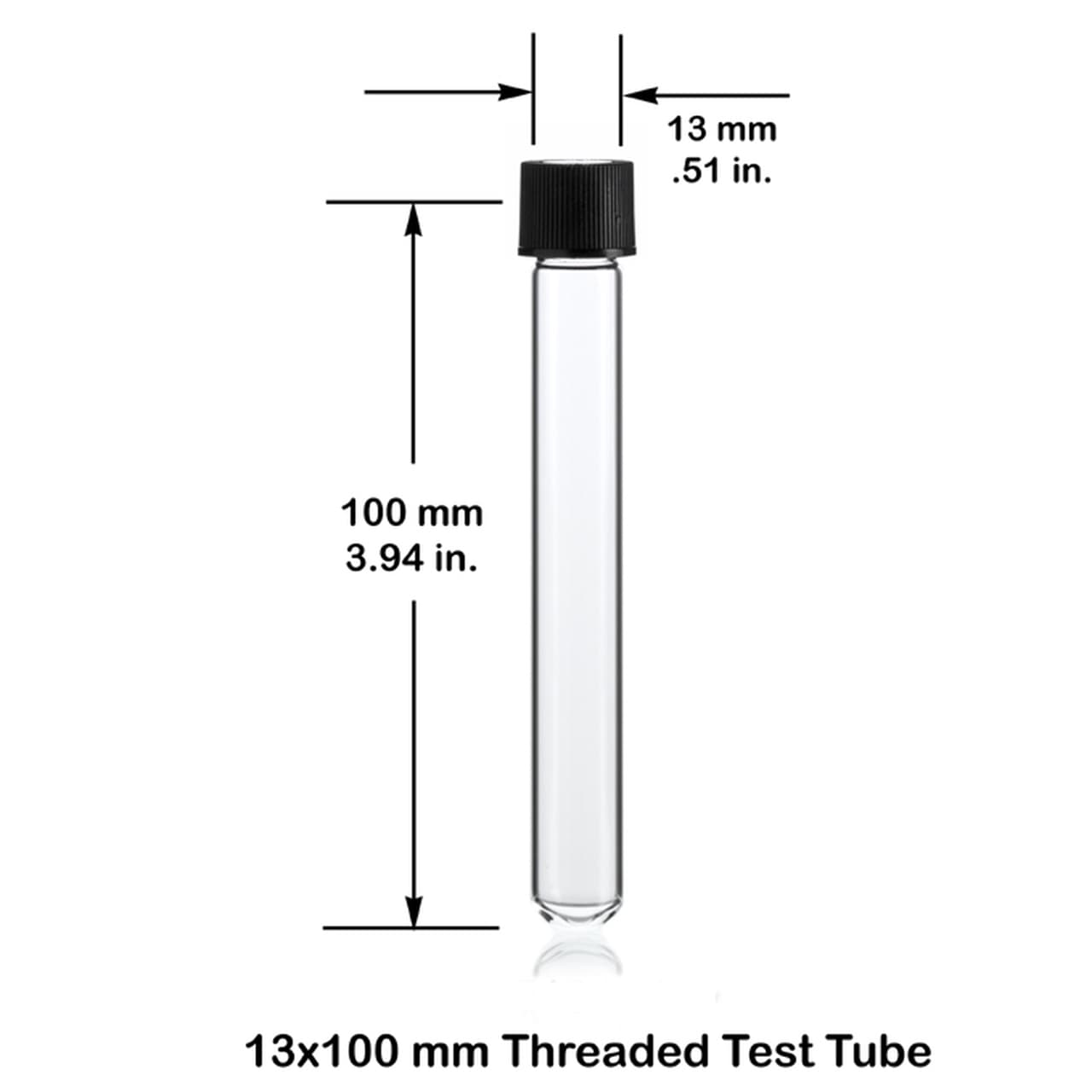 glass test tube with screw cap