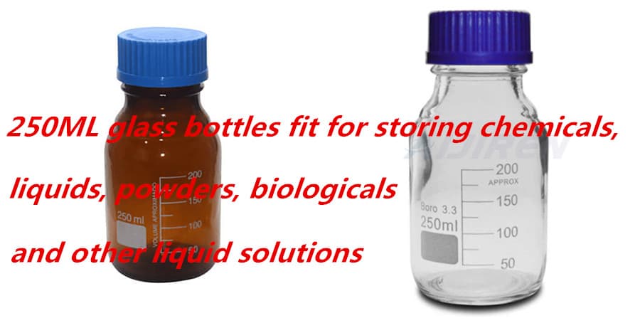 250ml clear and amber reagent bottle fit for storing chemical