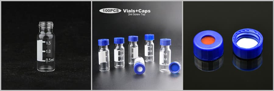 2ml clear hplc vials hole cap with PTFE silicone septum 