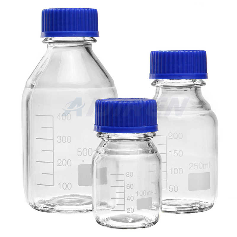 500ml glass reagent bottle with blue screw cap from Aijiren