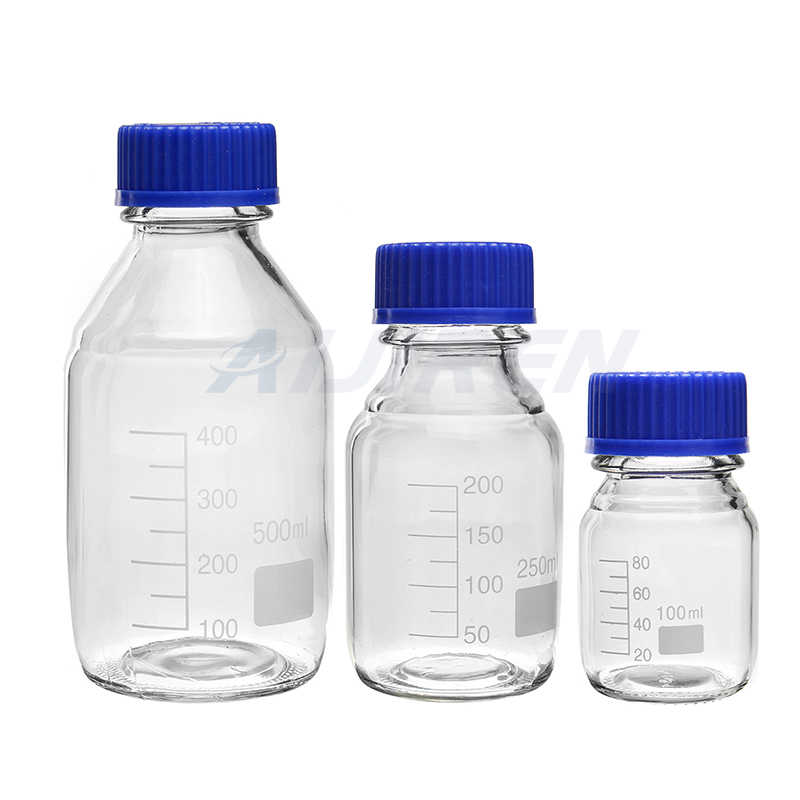 500ml glass reagent bottle with blue screw cap from China