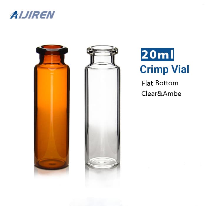 LLG Headspace Crimp Neck Vials N 20, 20 ML Clear Glass, Rounded Bottom With Label And Filling Marks Pack Of 100