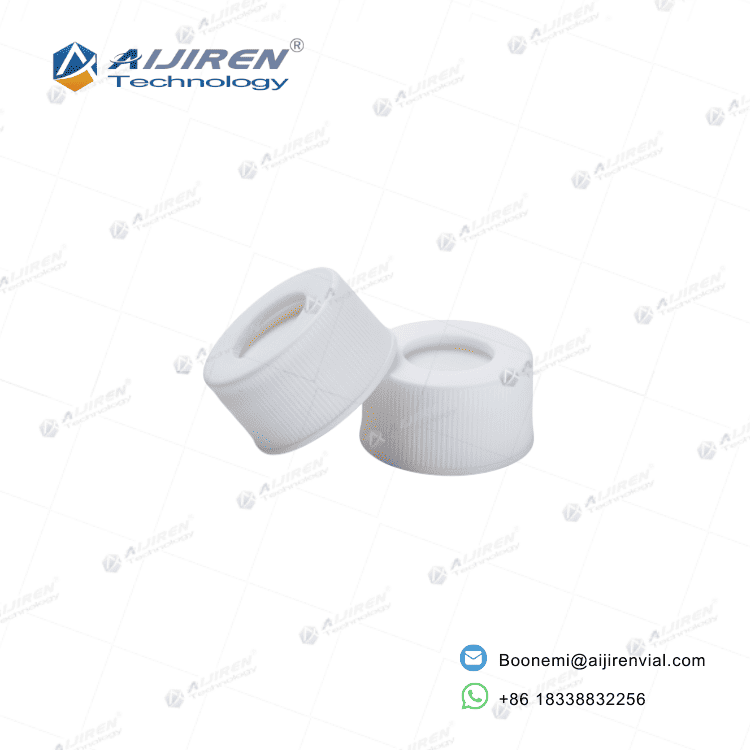 White 24-400 PP screw cap with 15mm centre hole