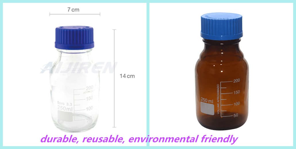 Boro3.3 250ml reagent bottle with blue screw caps