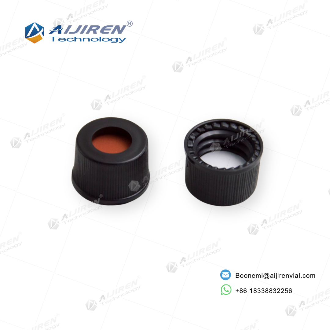 SNC101101 10-425 Black Cap with White PTFE Red Silicone Septa