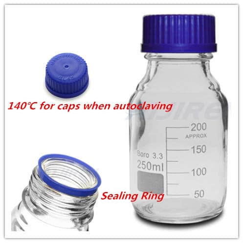 Clear 250ml autoclavable reagent bottle for sale
