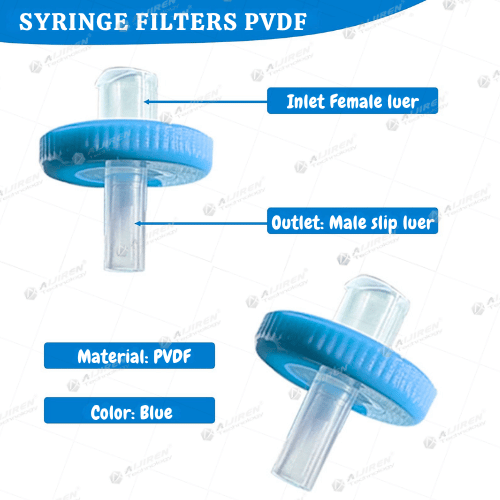 Blue PVDF syringe filter