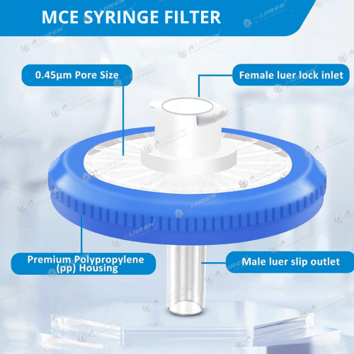 MCE 0.45um Non-sterile syringe filter blue