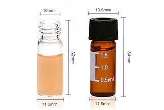 chromatography vial size