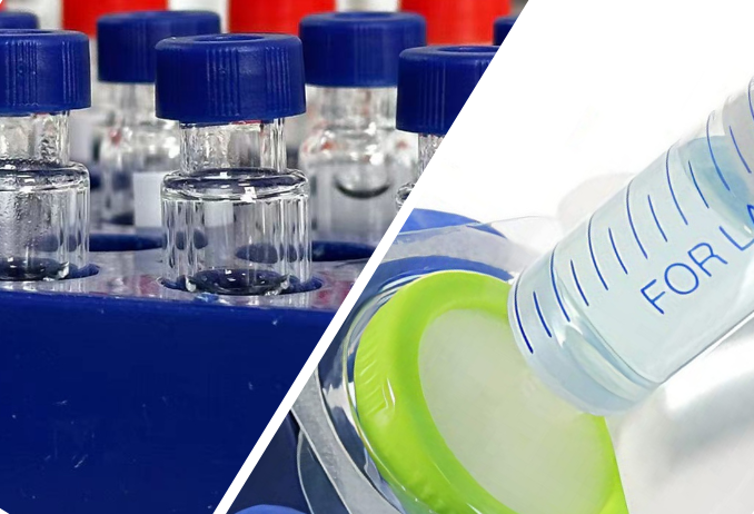 Presentation of a 9mm wide-mouth mass spectrometry vial and a 0.22 um filter