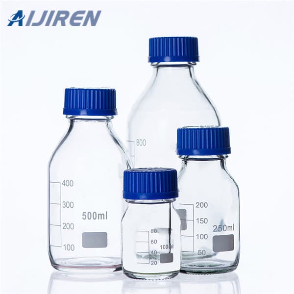 clear glass reagent bottle