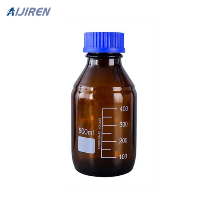 laboratory amber glass reagent bottle